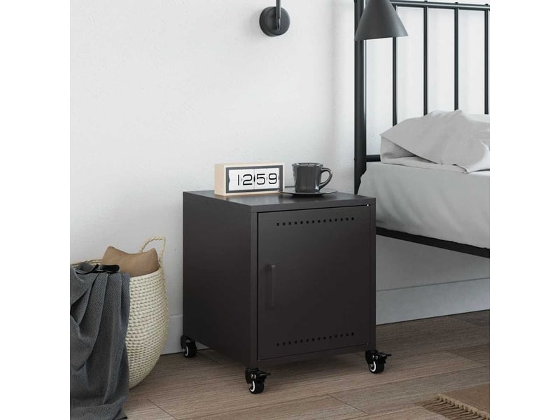  Table de chevet - cabinet de chevet - table de nuit noir 36x39x43,5 cm acier  - Conforama B
