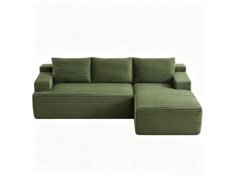 Canapé d'angle nuage modulable 238 x 152 x 66 cm – vert – confort profond, sans montage - Conforama A