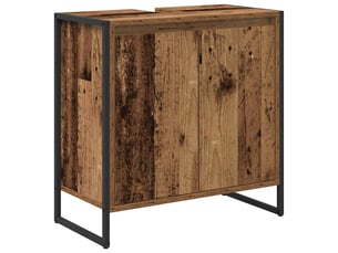 Cabinet de salle de bain, meuble de rangement bois ancien 60x30x60 cm
