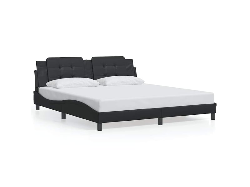  Lit double- lit adulte -  cadre de lit sans matelas zadar noir 180x200 cm similicuir  - Conforama A