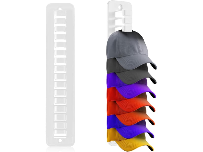 2pcs porte chapeau mural, plastique organisateur de chapeaux pour baseball crochet chapeau adhésif organisateur casquette de baseball cintre (blanc - Conforama A