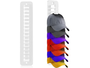 2pcs porte chapeau mural, plastique organisateur de chapeaux pour baseball crochet chapeau adhésif organisateur casquette de baseball cintre (blanc