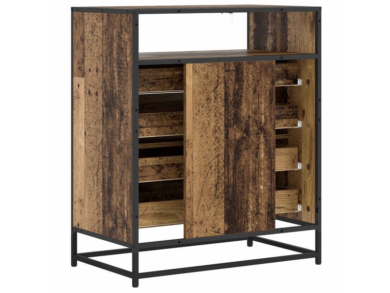  Armoire à tiroirs, commode 4-tiroir bois ancien 70x41x83,5 cm  - Conforama E