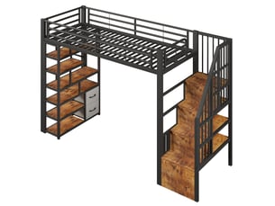 Lit mezzanine 90x200 cm <strong></strong>  <strong></strong> coloris noir
