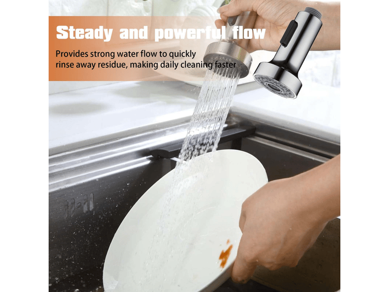  1pcs douchette evier cuisine, 2 modes embout robinet cuisine, rallonge robinet cuisine, brise jet robinet cuisine avec aerateur(argent)  - Conforama D
