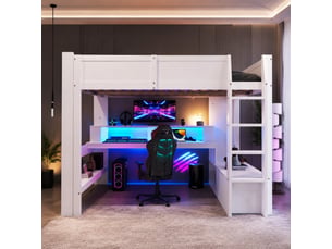 Lit mezzanine 140x200 cm MEUBLIV   coloris blanc