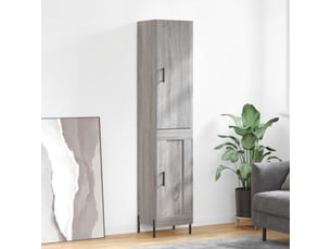 Buffet haut - bahut - meuble de rangement sonoma gris 34,5x34x180 cm bois d'ingénierie