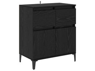 Buffet - bahut - meuble de rangement chêne noir 60 x 35 x 70 cm bois d'ingénierie et fer