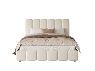 Lit coffre 140x190 cm <strong>FLORAGRACE</strong>  <strong></strong> coloris beige