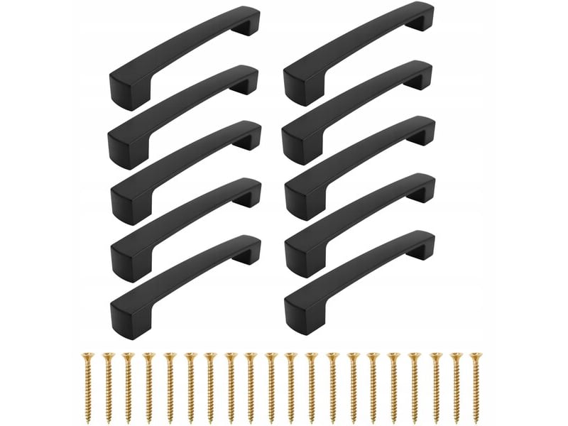  Lot de 10 boutons de meuble noirs, entraxe de 160 mm, pour cuisine  - Conforama A