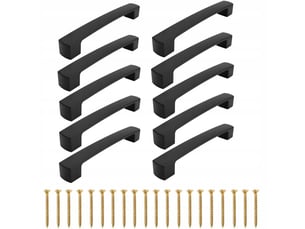 Lot de 10 boutons de meuble noirs, entraxe de 160 mm, pour cuisine