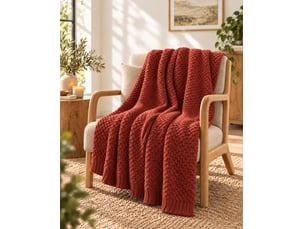 Plaid 125 x 150 cm polyester tricot uni olympia terracotta