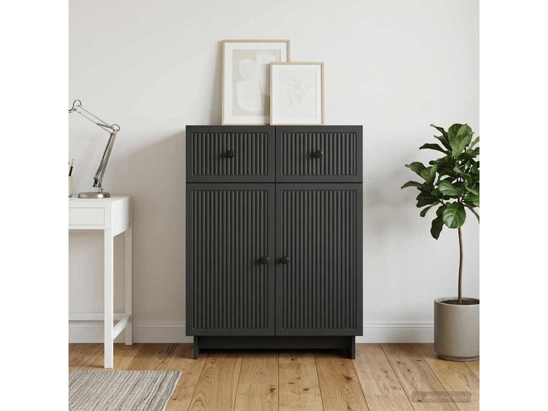  Buffet - bahut - meuble de rangement noir 66 x 34,5 x 90 cm bois d'ingénierie  - Conforama B