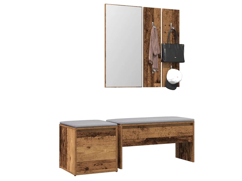  Ensemble de meubles de couloir vieux bois bois d'ingénierie shl39931  - Conforama B
