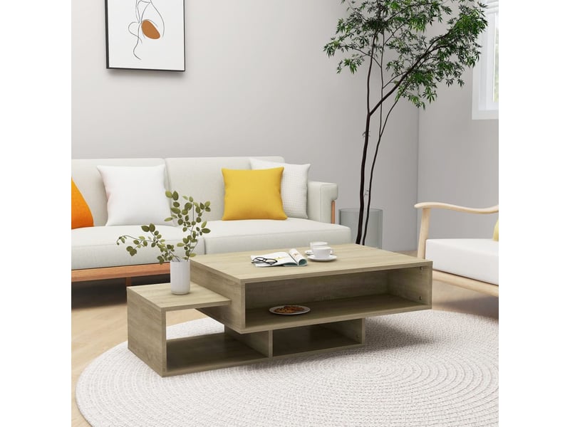  Table basse rectangulaire | table de salon chêne sonoma 105x55x32 cm bois d’ingénierie  - Conforama B