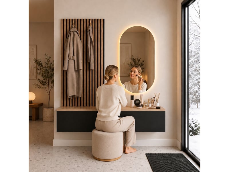  Armoire en rotin 135x47x200 cm avec 2 penderies et 6 tiroirs couleur chêne  - Conforama C