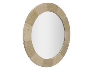 Miroir mural rond avec cadre effet pierre ø 90 cm