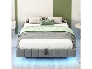 Lit coffre 140x200 cm <strong></strong>  <strong></strong> coloris gris