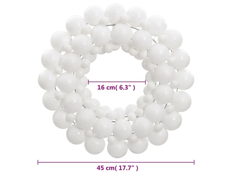  Couronne de noël blanc 45 cm polystyrène  - Conforama D