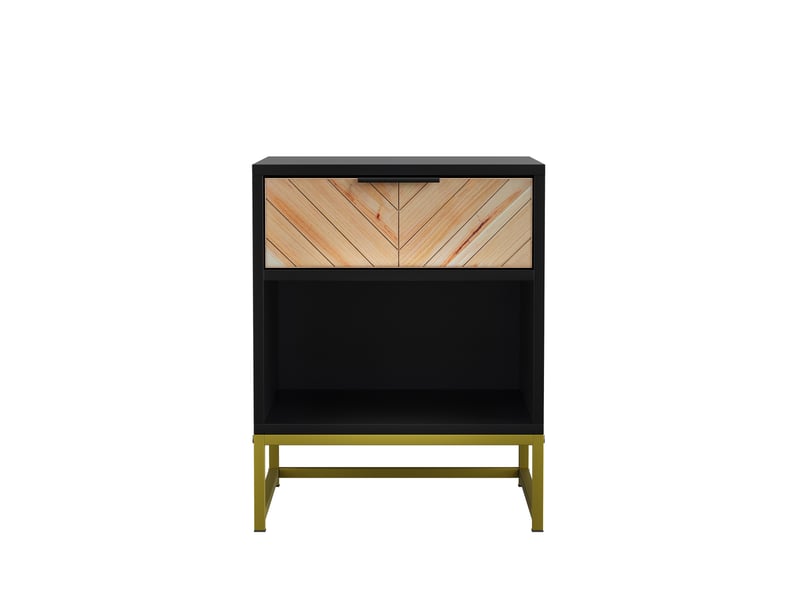 Table de chevet moderne, 1 tiroir et étagère ouverte, meuble d’appoint, 43 cm, rangement - Conforama A