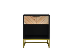 Table de chevet moderne, 1 tiroir et étagère ouverte, meuble d’appoint, 43 cm, rangement