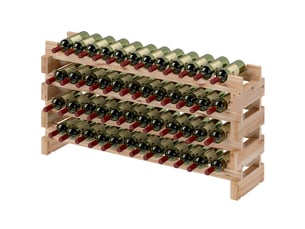 Casier à bouteilles 4 niveaux 48 bouteilles en bois de sapin 114 x 28 x 56,5 cm