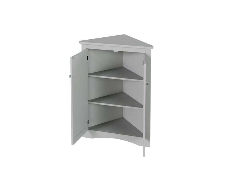  Meuble d'angle de salle de bain 61,5x34,5x80 cm 2 portes gris  - Conforama A