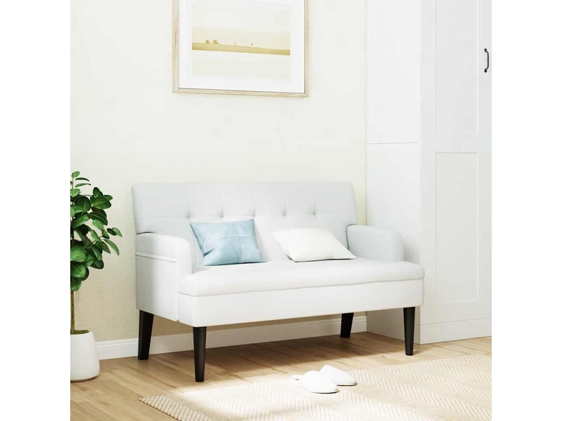  Canapé 2 places avec dossier blanc 112x65,5x75 cm similicuir  - Conforama B