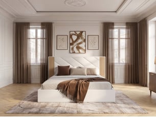 Lit coffre 180x200 cm BOBOCHIC DIANA coloris beige