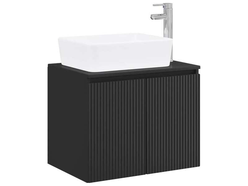  Ensemble de mobilier de salle de bain noir bois d'ingénierie cf64694  - Conforama A