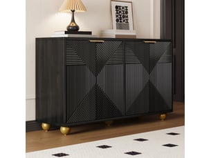 Buffet 4 porte(s)  0 tiroir(s) <strong>OKWISH</strong> <strong></strong> - 120 cm coloris noir 