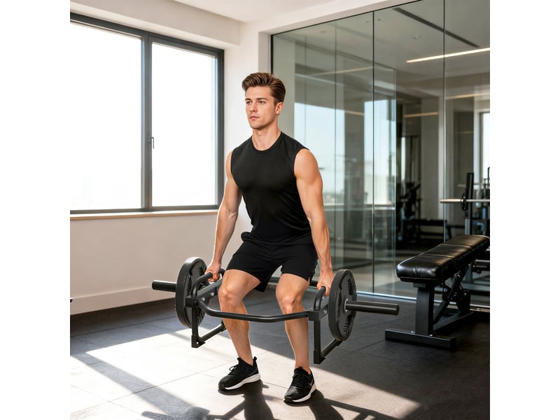  Barre olympique hexagonale 5 cm, 300 kg, chargement facile, pour développé couché, soulevé de terre, squats et charges lourdes.  - Conforama D