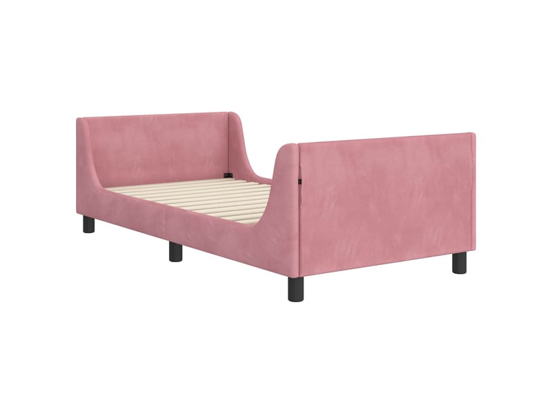  Cadre de lit pour enfants - lit jeune avec tête de lit rose 90 x 200 cm  - Conforama D