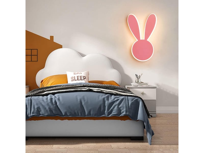  Applique murale chambre enfant lapin rose 3000k blanc chaud  - Conforama E