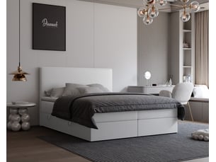 Lit coffre 180x200 cm IDOHOME  GIULIA coloris blanc