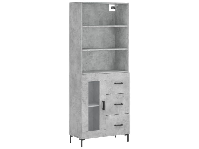  Buffet haut - bahut - meuble de rangement gris béton 69,5x34x180 cm bois d'ingénierie  - Conforama A