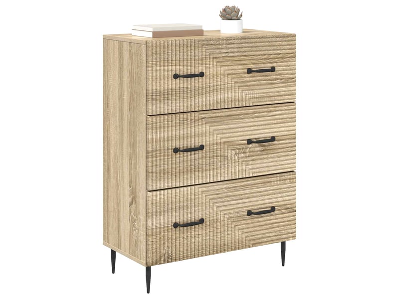  Armoire de rangement bureau, armoire à tiroirs chêne sonoma 66 x 34,5 x 89,5 cm  - Conforama C