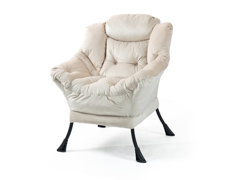  Fauteuil relax kaki en métal avec poche latérale et soutien de nuque, pour salon, chambre ou balcon, confort  - Conforama A