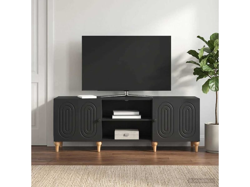  Meuble tv - banc tv - meuble de rangement 150 x 31 x 50 cm noir bois d'ingénierie  - Conforama B