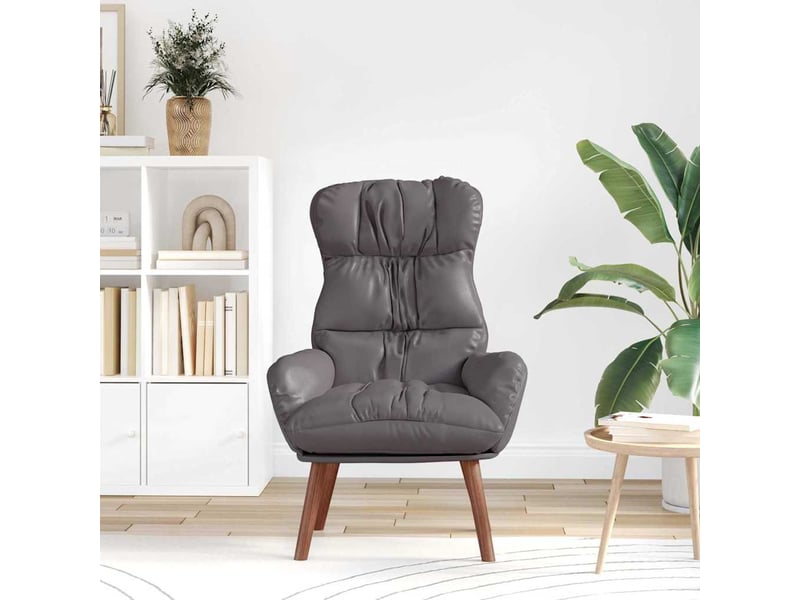  Fauteuil salon, fauteuil relax gris 69 x 74 x 93 cm simili cuir  - Conforama C