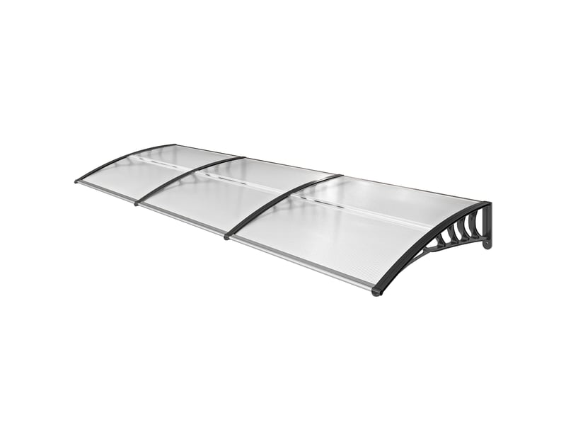  Auvent extérieur incurvé avec vis et boulons inclus, en polycarbonate, pp et aluminium, 122 x 89 x 24 cm  - Conforama B