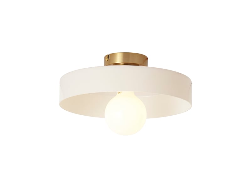 Plafonnier rétro bronze avec verre beige - jina  - Conforama E