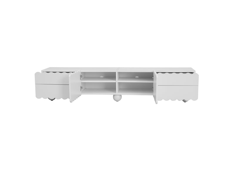  Meuble tv bas blanc 175x38x37 cm - design moderne et épuré, idéal salon contemporain  - Conforama D