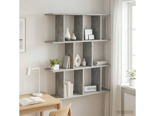Étagère flottante, étagère murale gris béton 102 x 20 x 96 cm bois d'ingénierie cf42330