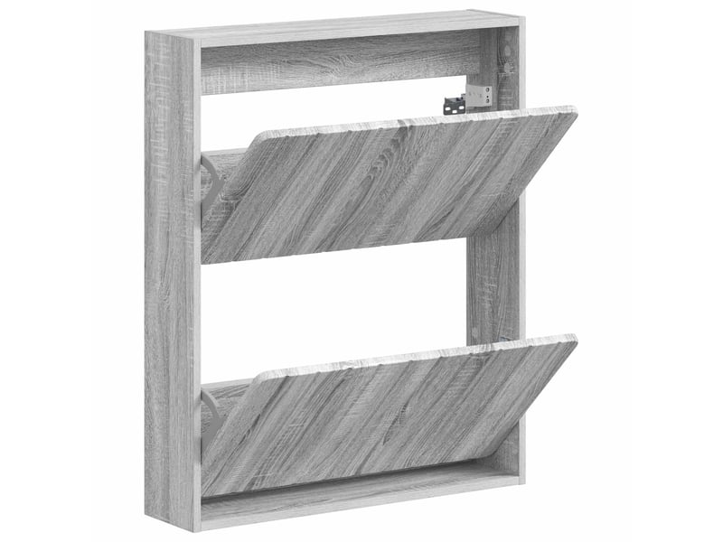  Meuble à chaussures mural, armoire à chaussures zwolle 71x17x86 cm sonoma gris  - Conforama C