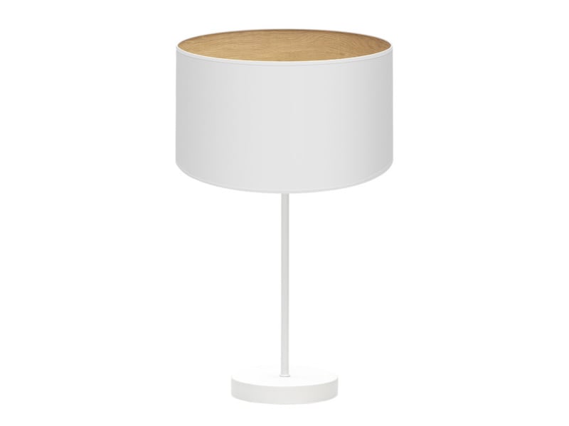  Fabrilamp tania grande lampe à poser blanc effet bois clair, abat-jour textile effet bois, 1 x e27, 62 cm 188371101 - Conforama A