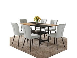 Ensemble table ronde 60 cm et 2 chaises gris clair, table bistrot 2 personnes pied métal doré pour cuisine