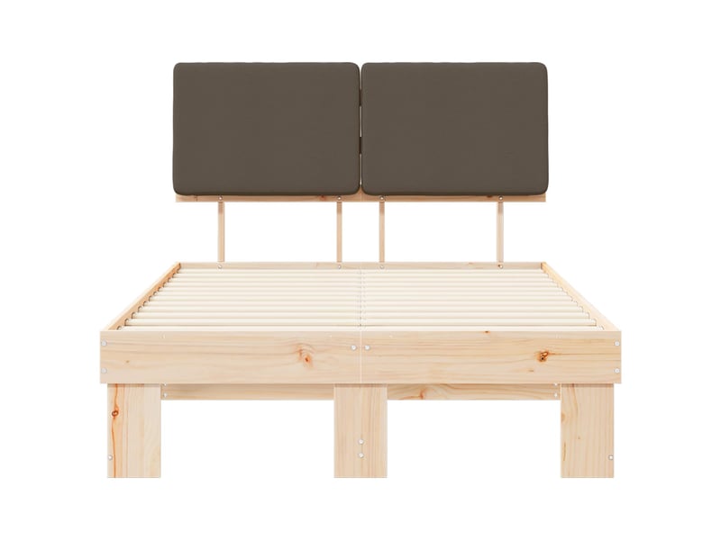  Lit double- lit adulte -  cadre de lit avec tête de lit rembourrée taupe 120 x 200 cm  - Conforama D