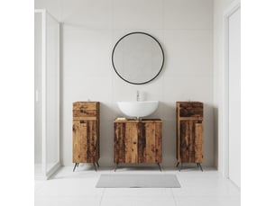 Ensemble de meuble de salle de bain 3 pièces breda bois ancien cf63344