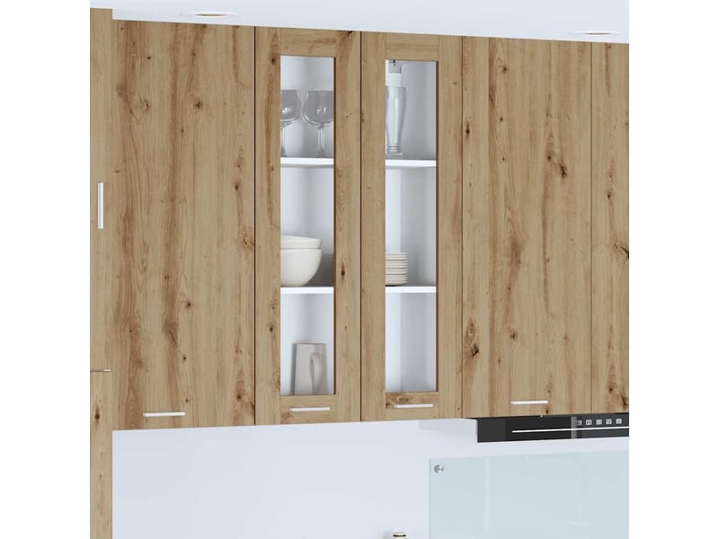 Meuble de rangement cuisine, armoire suspendue chêne artisanal 60x31x100cm shl1901 - Conforama B